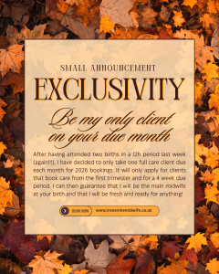 Exclusive midwifery care